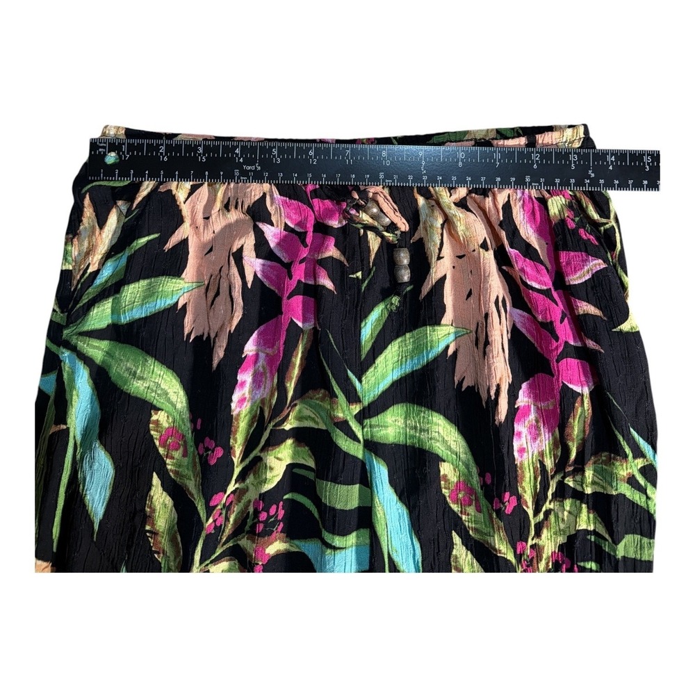 Flowy summer wide leg floral gaucho palazzo pants y2k style Rachel Roy medium - Picture 10 of 10